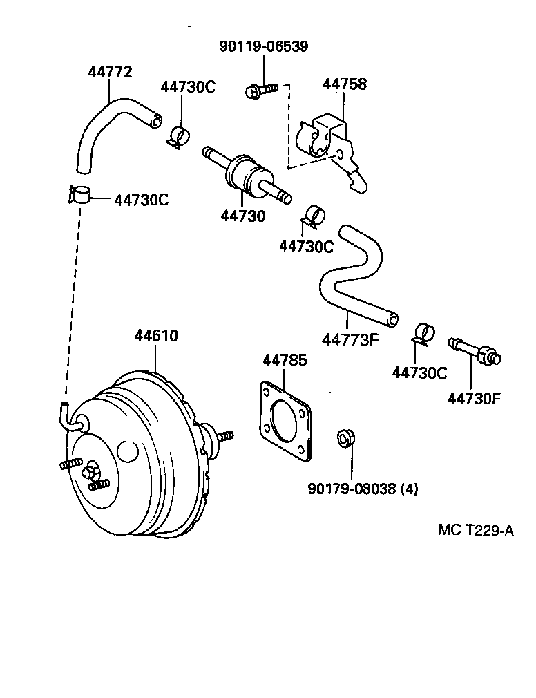  CAMRY WG |  BRAKE BOOSTER VACUUM TUBE
