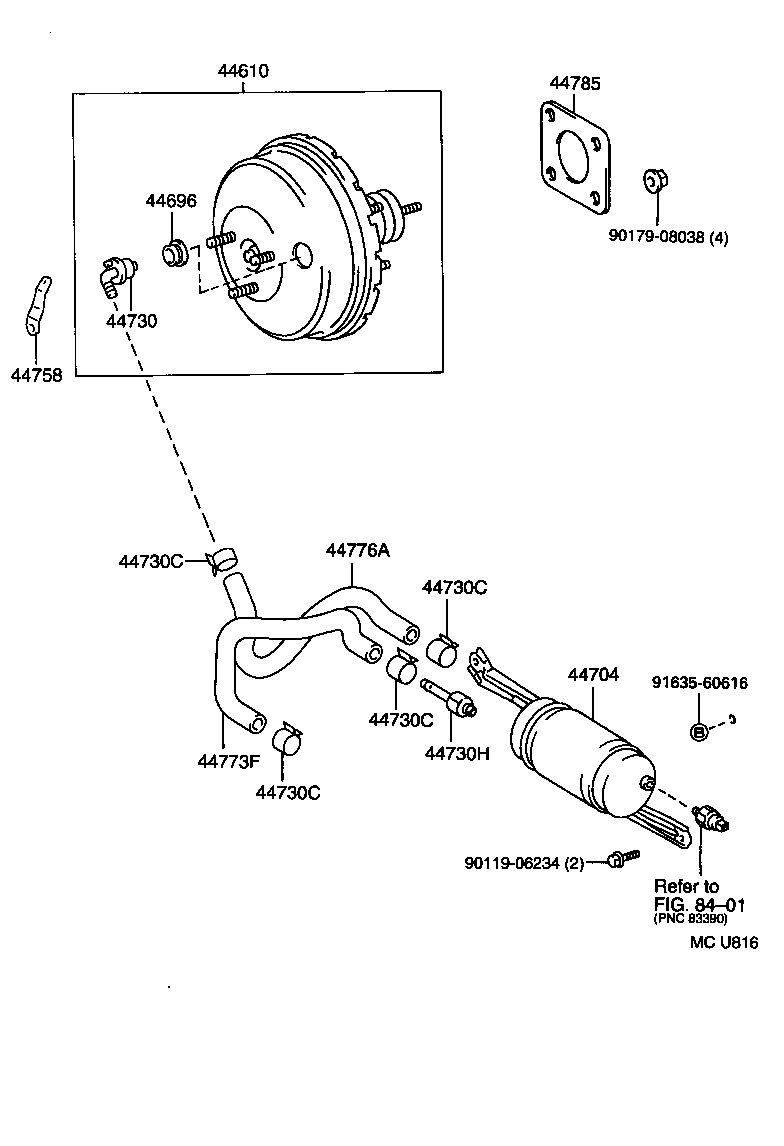  CARINA E UKP |  BRAKE BOOSTER VACUUM TUBE