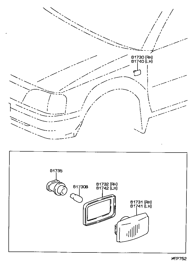  STARLET |  SIDE TURN SIGNAL LAMP OUTER MIRROR LAMP