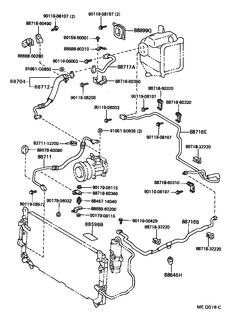  LAND CRUISER 80 |  HEATING AIR CONDITIONING COOLER PIPING