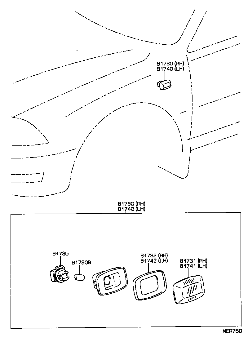  CAMRY SED |  SIDE TURN SIGNAL LAMP OUTER MIRROR LAMP