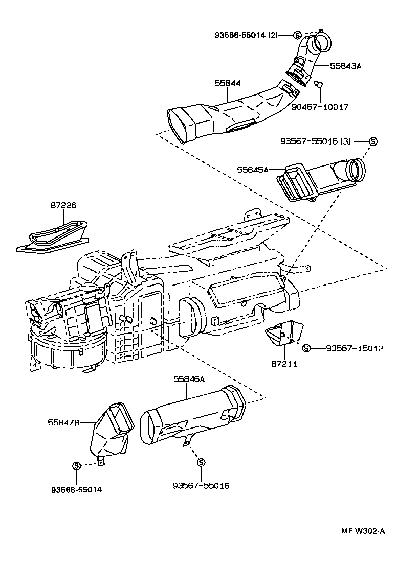  SUPRA |  HEATING AIR CONDITIONING CONTROL AIR DUCT