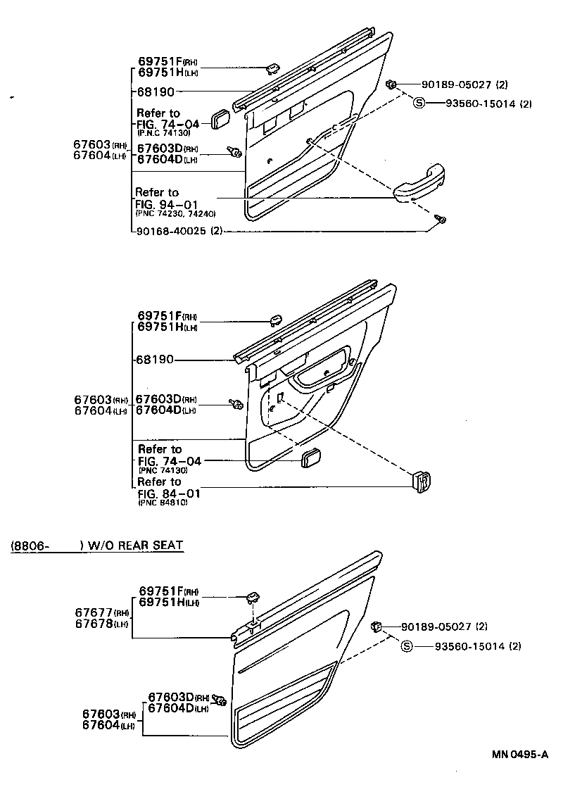  CARINA 2 |  REAR DOOR PANEL GLASS