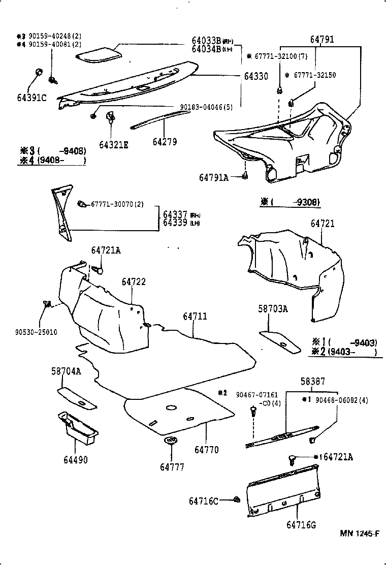  CAMRY WG |  PACKAGE TRAY PANEL LUGGAGE COMPARTMENT MAT