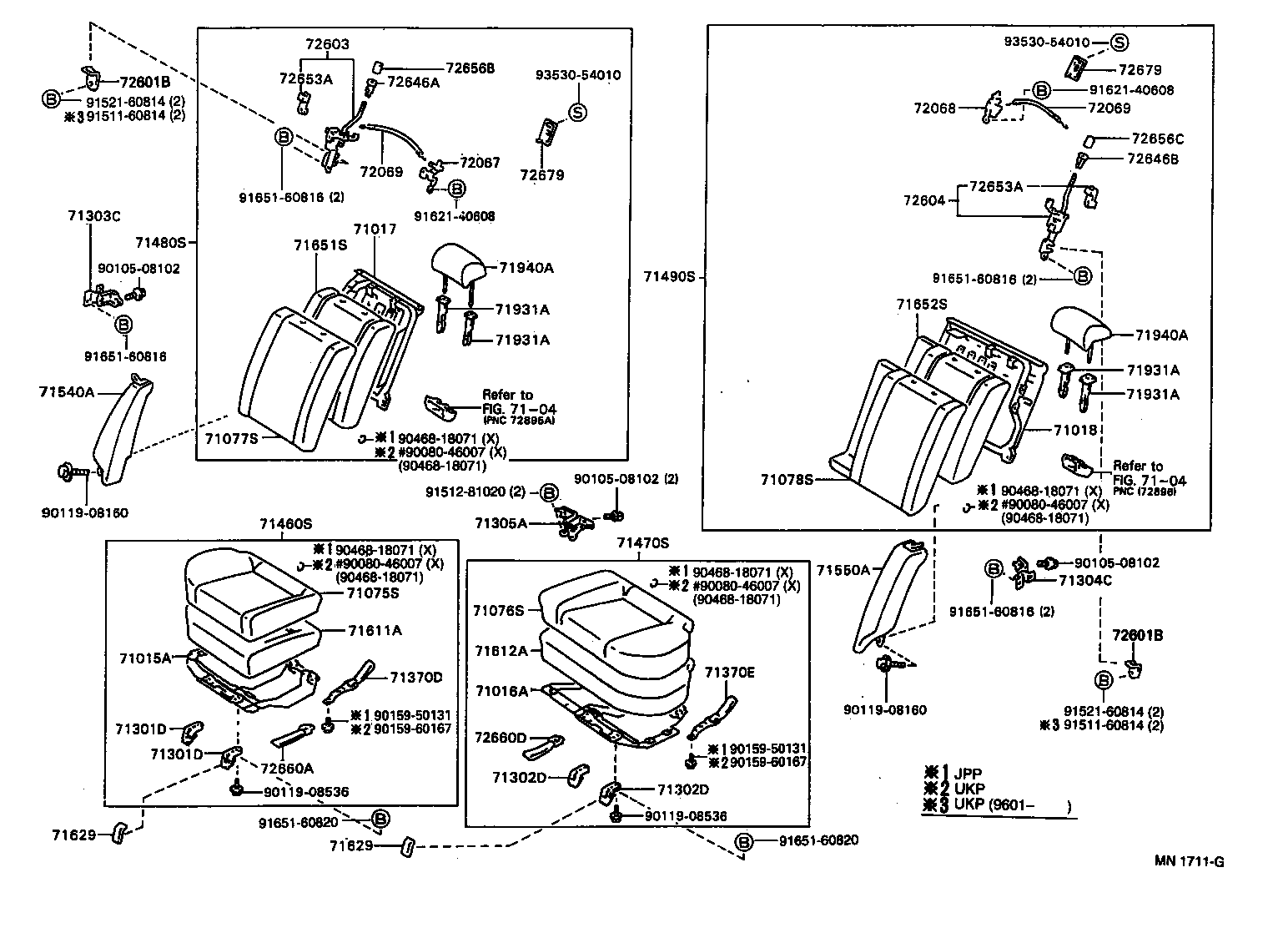  CARINA E UKP |  REAR SEAT SEAT TRACK