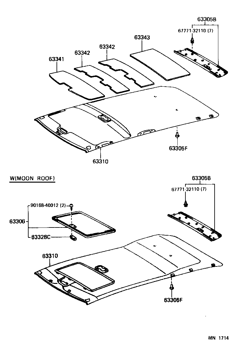  CAMRY WG |  ROOF HEADLINING SILENCER PAD