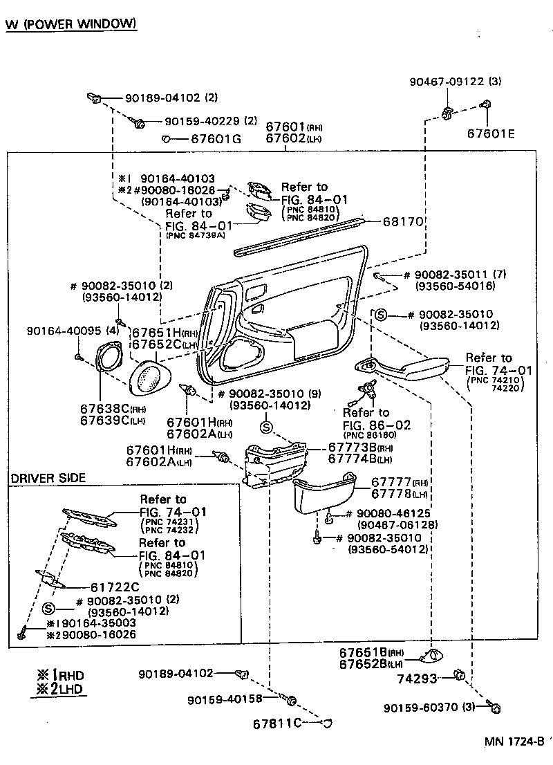  CAMRY WG |  FRONT DOOR PANEL GLASS