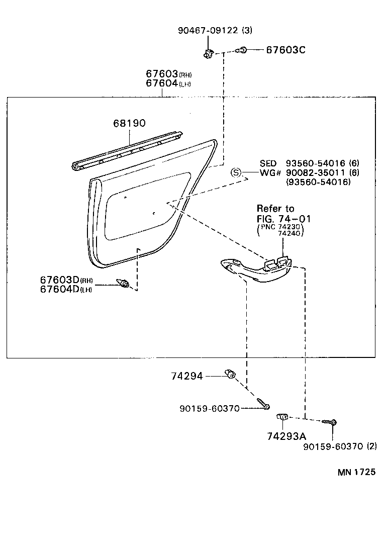  CAMRY WG |  REAR DOOR PANEL GLASS