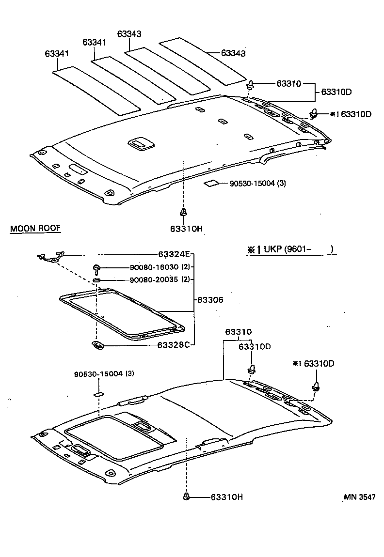  CARINA E UKP |  ROOF HEADLINING SILENCER PAD