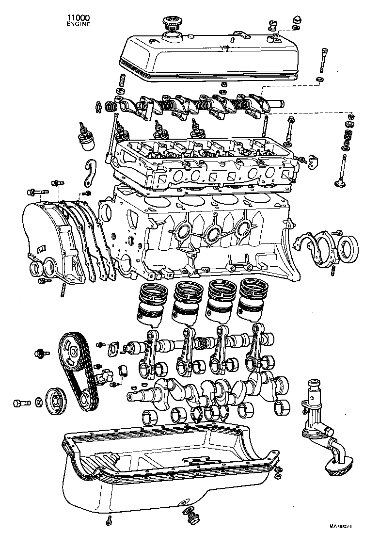  TOYOTA1000 |  PARTIAL ENGINE ASSEMBLY