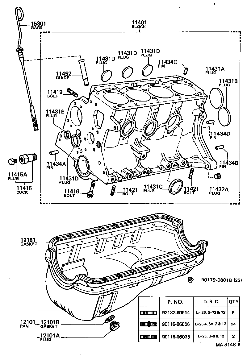  TOYOTA1000 |  CYLINDER BLOCK