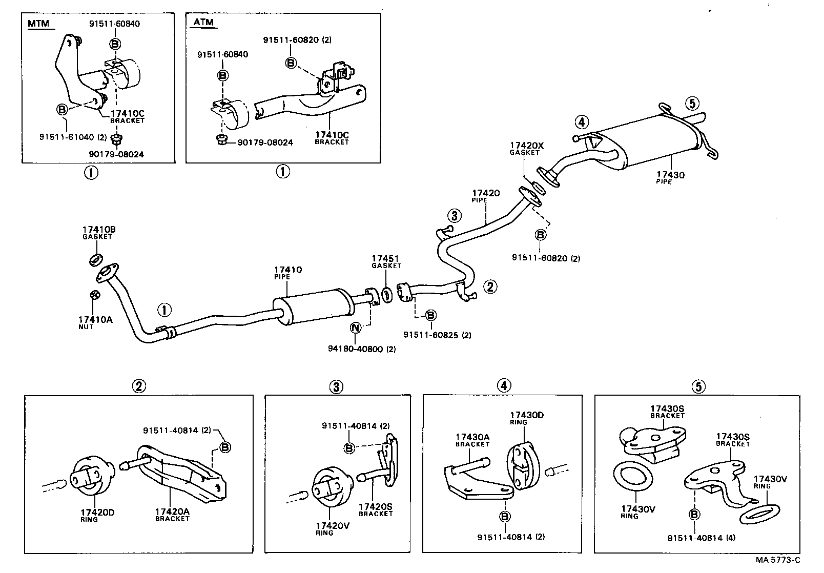  TERCEL |  EXHAUST PIPE