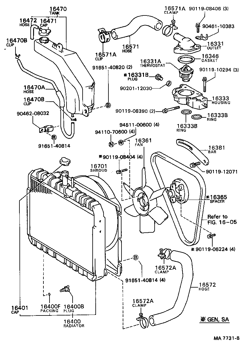  DYNA |  RADIATOR WATER OUTLET