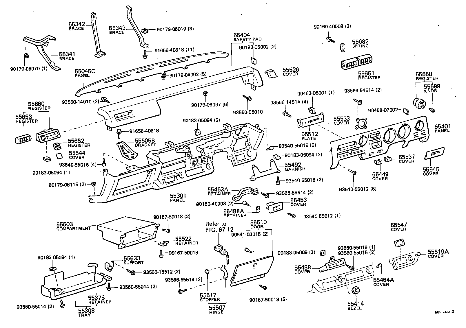  CARINA |  INSTRUMENT PANEL GLOVE COMPARTMENT