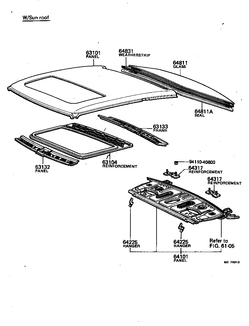  CARINA |  ROOF PANEL BACK WINDOW GLASS