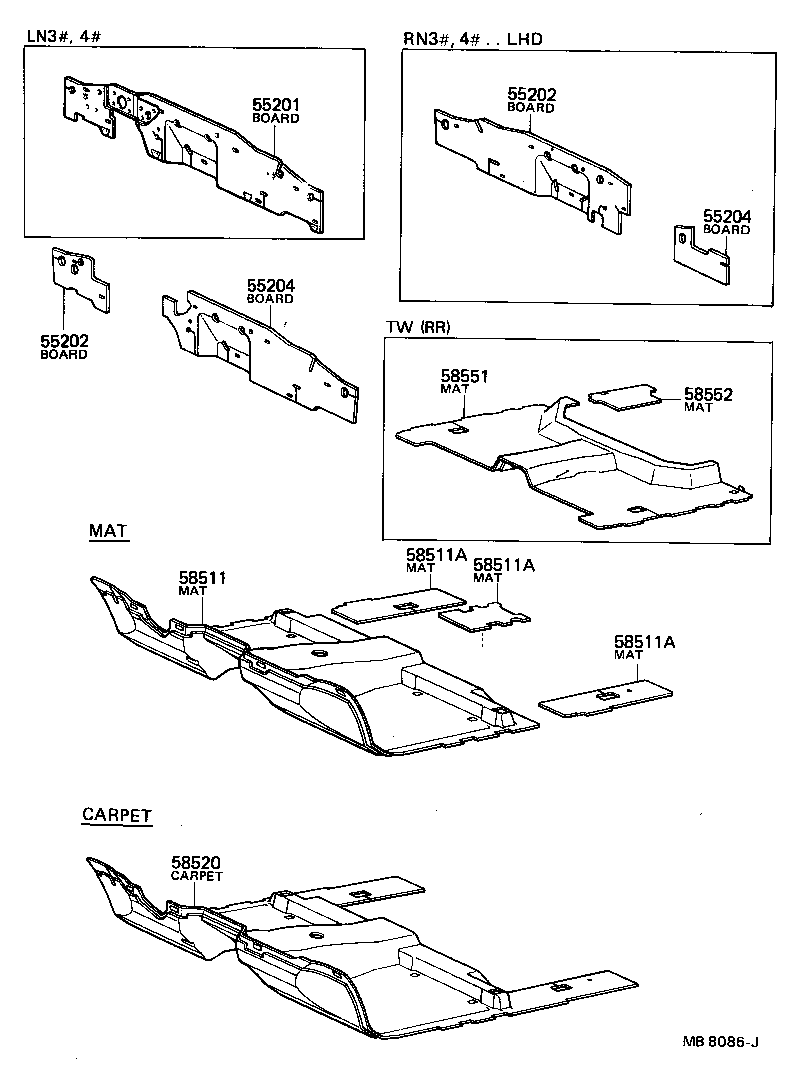  HILUX |  FLOOR MAT SILENCER PAD