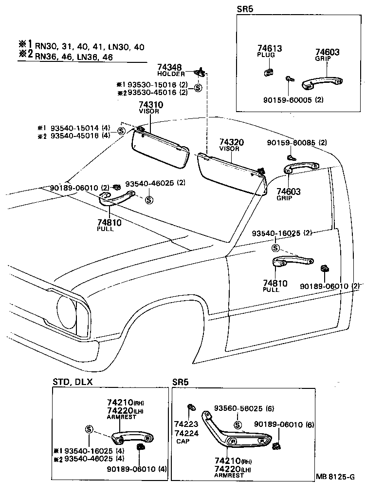  HILUX |  ARMREST VISOR