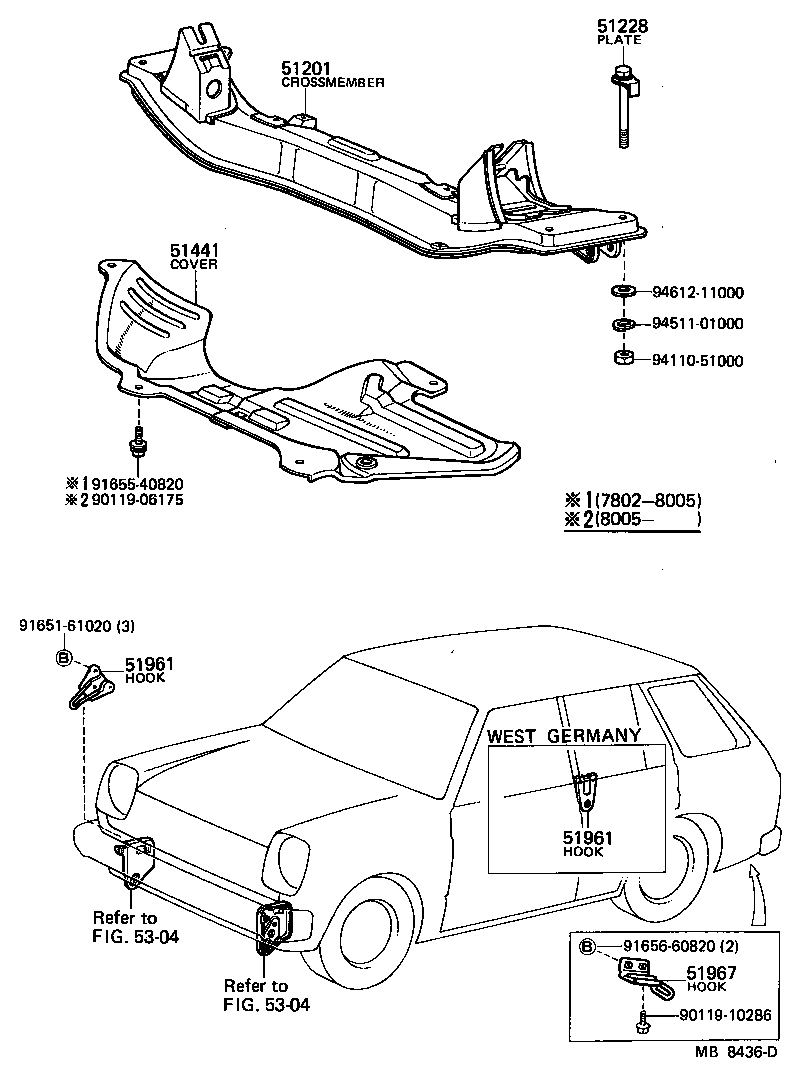  STARLET |  SUSPENSION CROSSMEMBER UNDER COVER