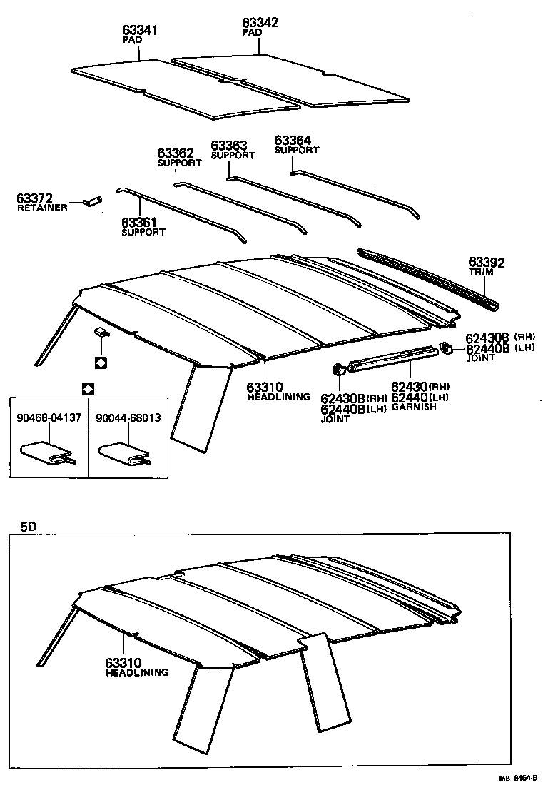  STARLET |  ROOF HEADLINING SILENCER PAD