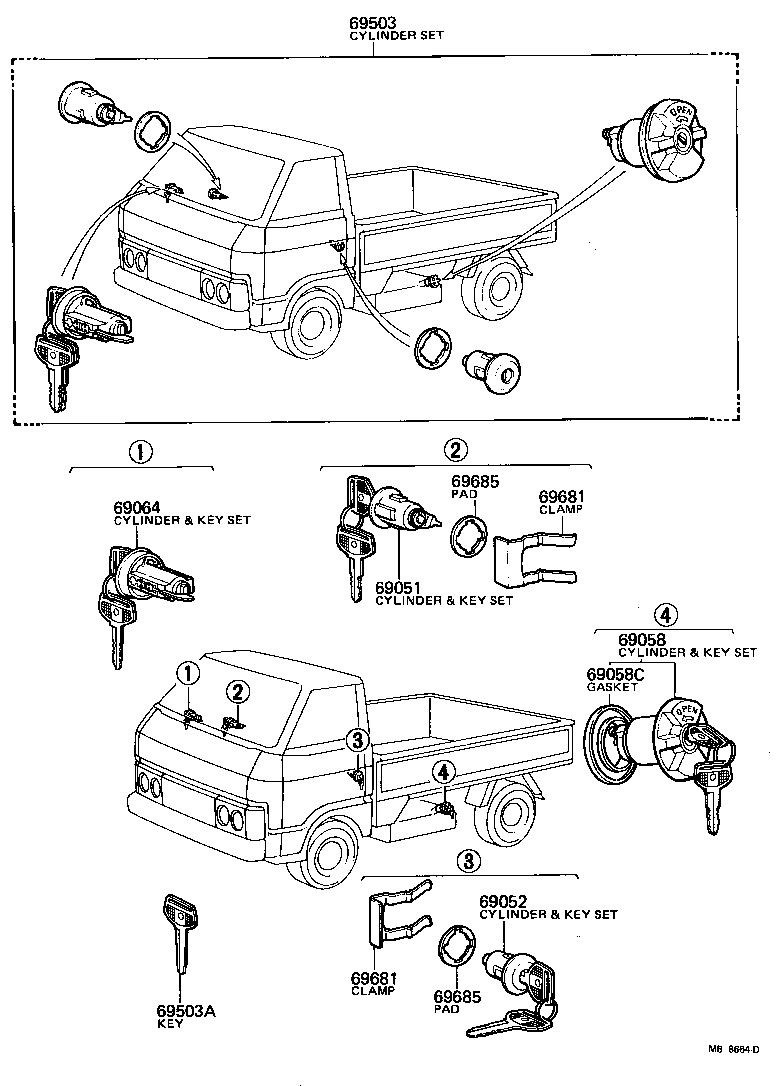  TOYOACE |  LOCK CYLINDER SET