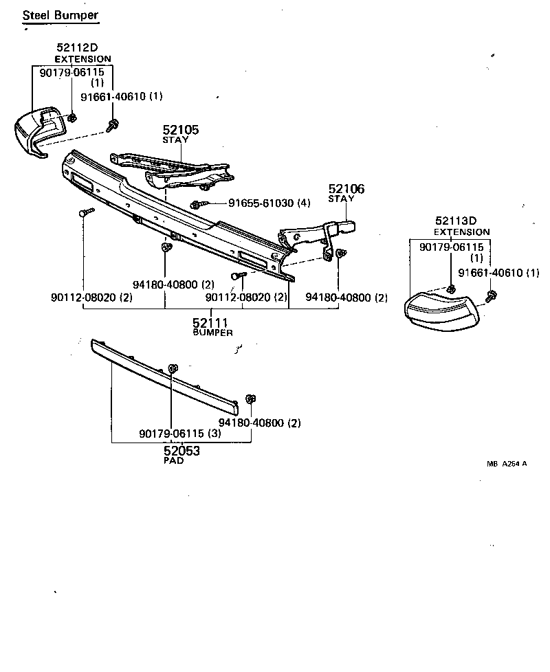  CARINA |  FRONT BUMPER BUMPER STAY