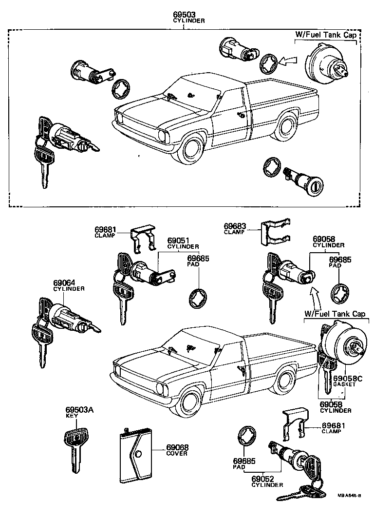  HILUX |  LOCK CYLINDER SET