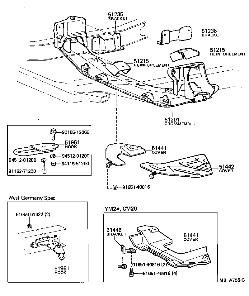  LITEACE |  SUSPENSION CROSSMEMBER UNDER COVER