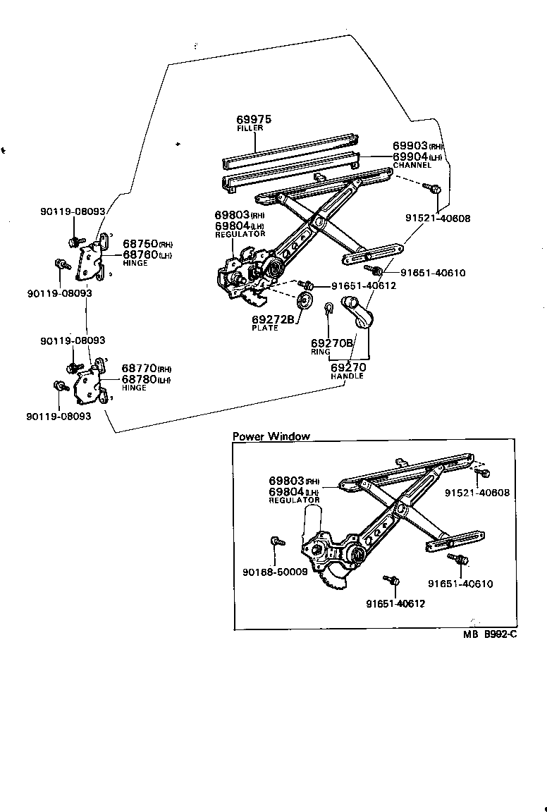  CRESSIDA |  REAR DOOR WINDOW REGULATOR HINGE