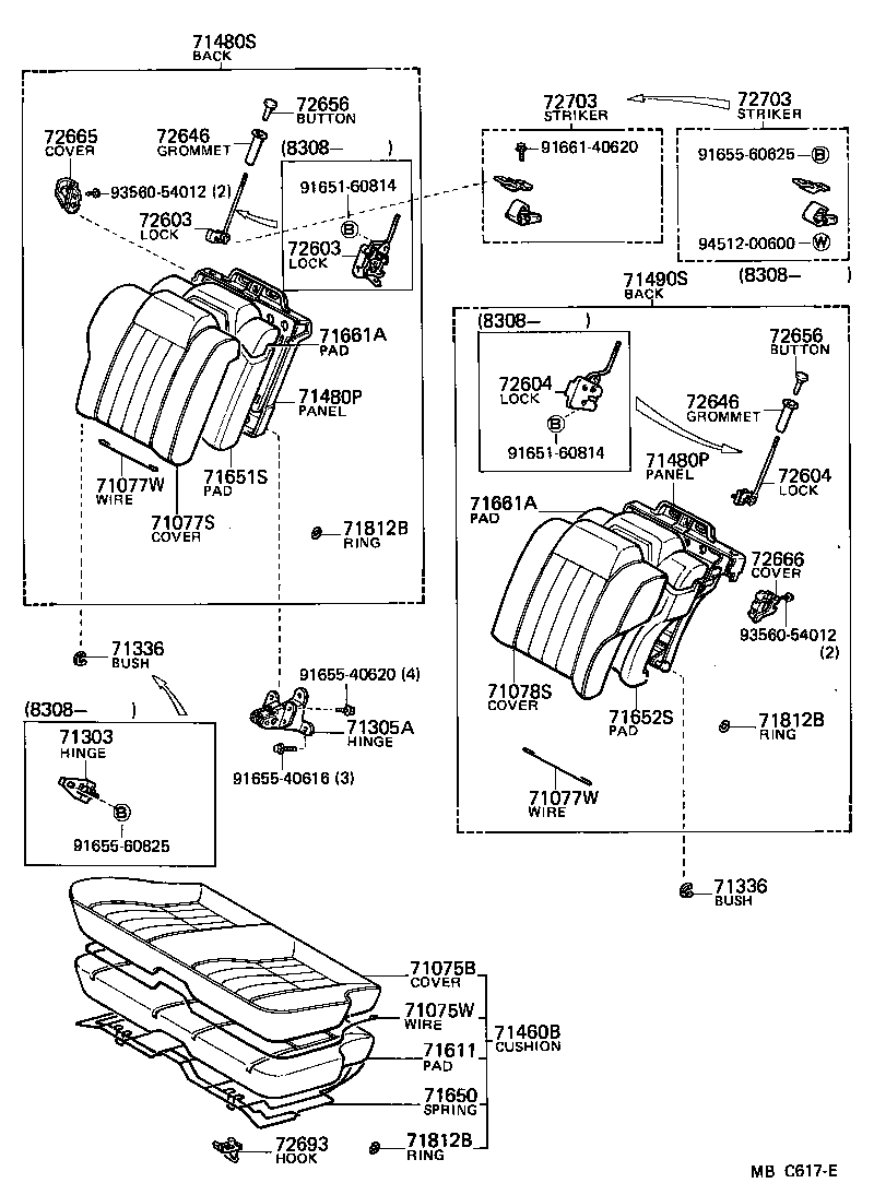  CELICA |  REAR SEAT SEAT TRACK