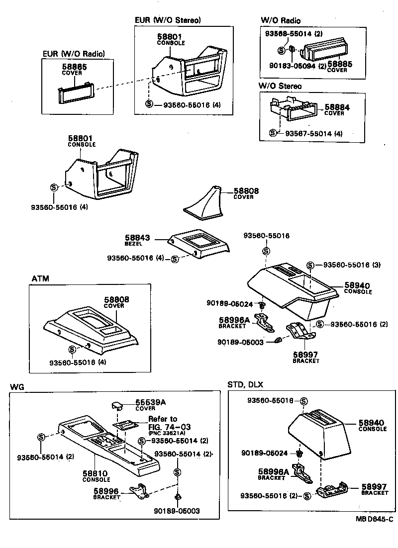  TERCEL |  CONSOLE BOX BRACKET