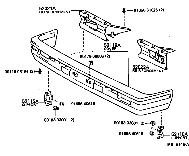  STARLET |  FRONT BUMPER BUMPER STAY