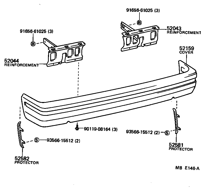  STARLET |  REAR BUMPER BUMPER STAY