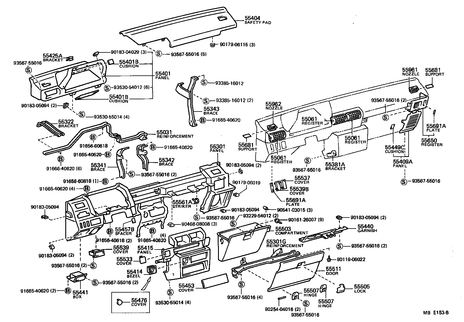  STARLET |  INSTRUMENT PANEL GLOVE COMPARTMENT