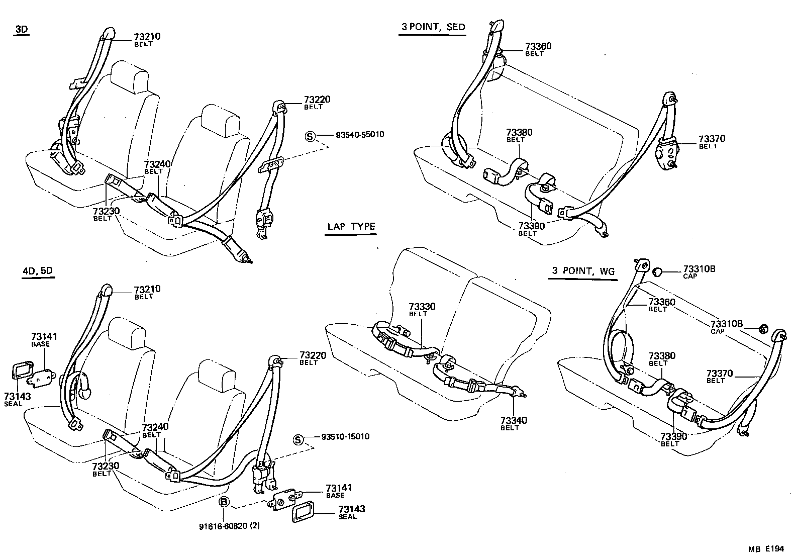  STARLET |  SEAT BELT CHILD RESTRAINT SEAT