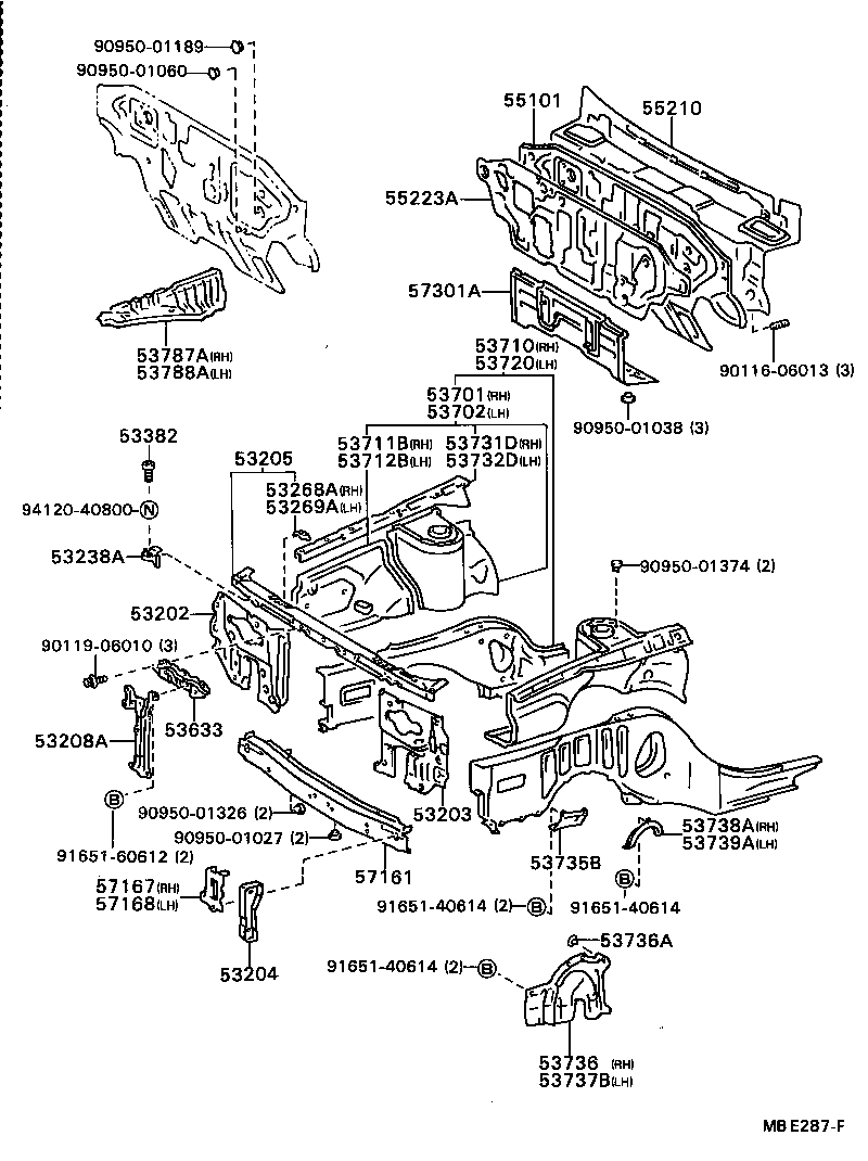  CAMRY |  FRONT FENDER APRON DASH PANEL