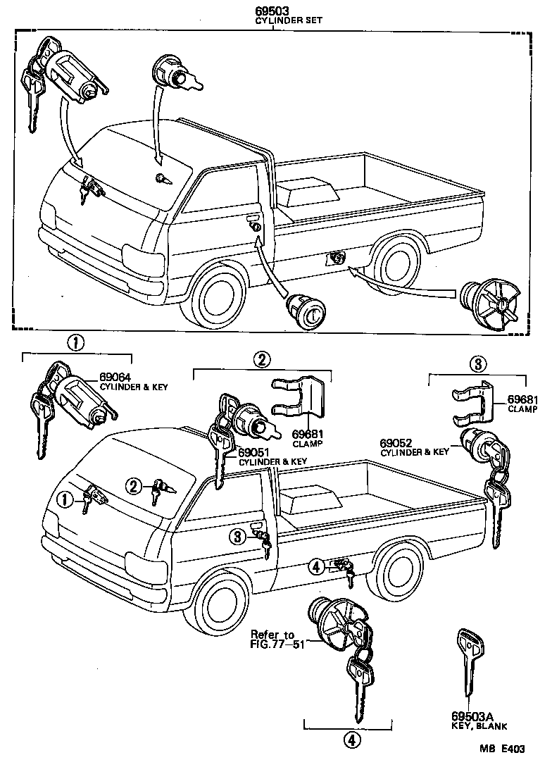  HIACE |  LOCK CYLINDER SET