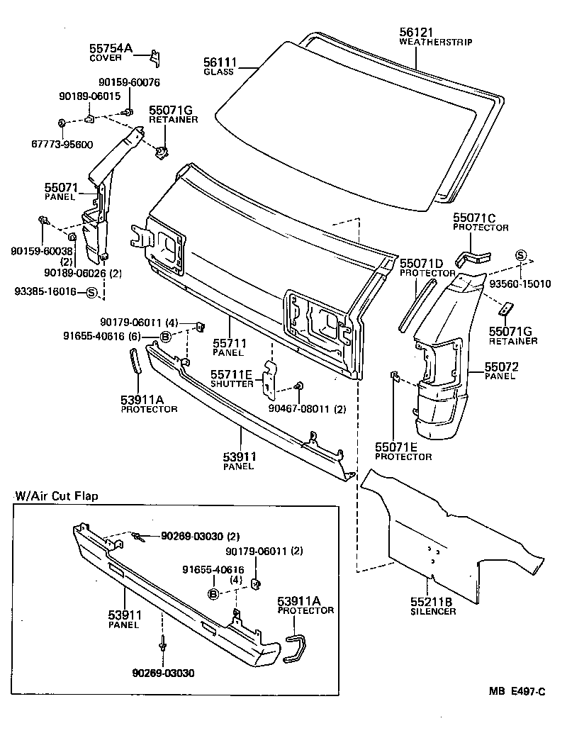  LITEACE |  FRONT PANEL WINDSHIELD GLASS