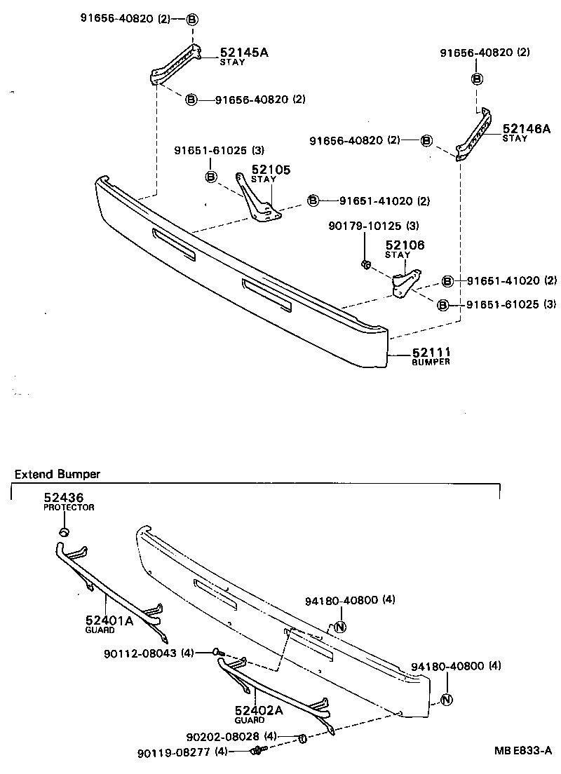  COASTER |  FRONT BUMPER BUMPER STAY