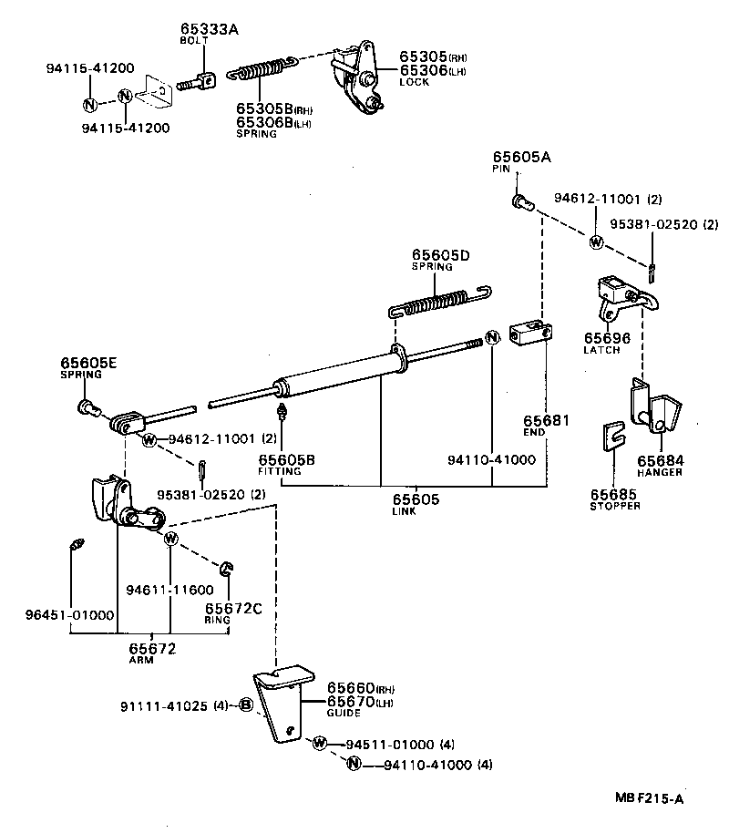  DYNA |  REAR BODY SIDE GATE LOCK TAIL GATE LOCK