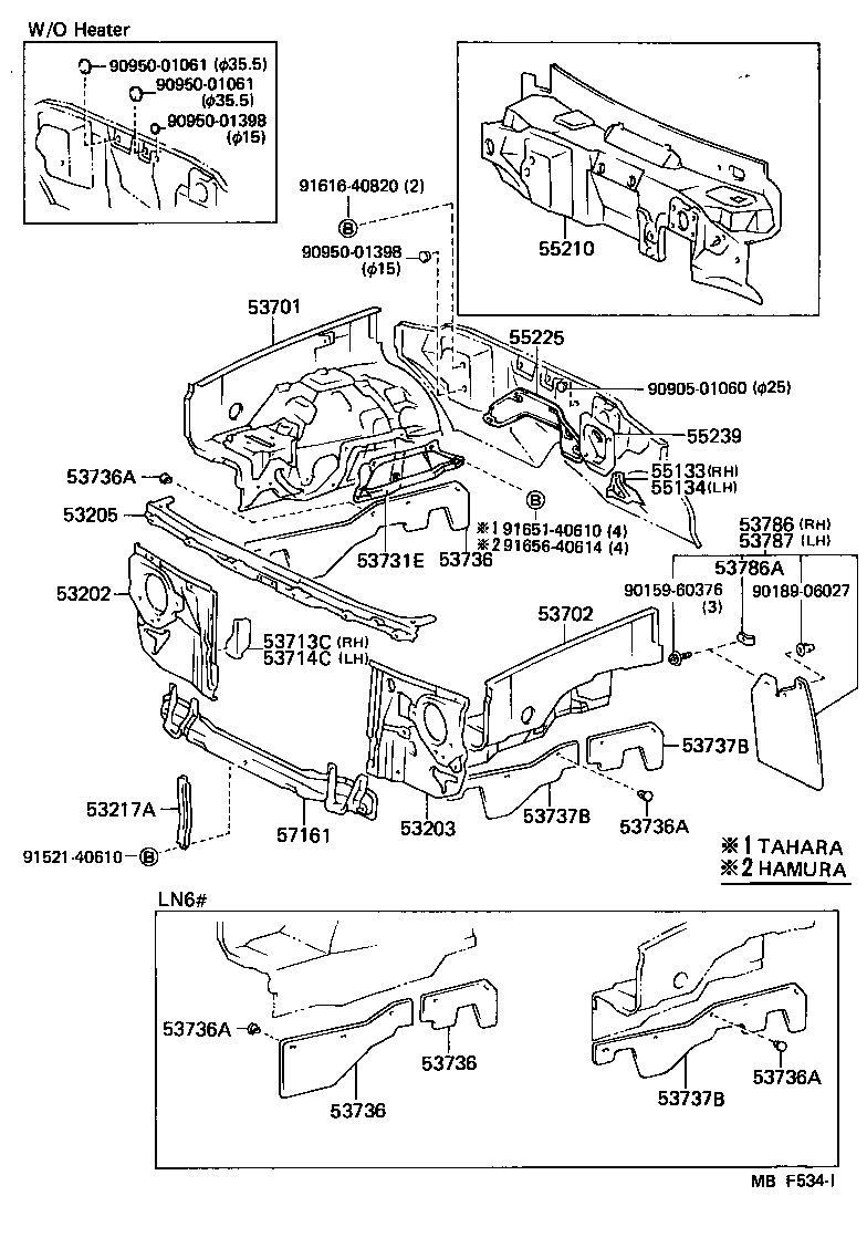  4 RUNNER TRUCK |  FRONT FENDER APRON DASH PANEL