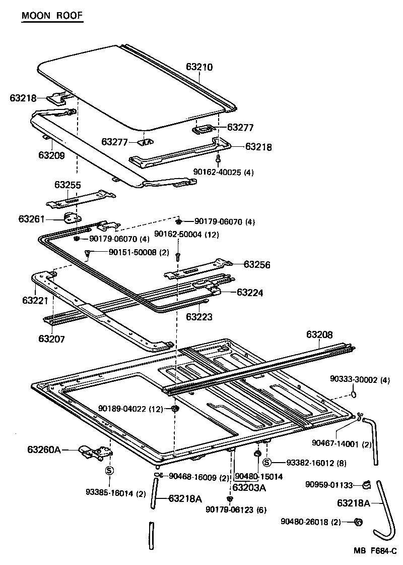  CROWN |  ROOF PANEL BACK WINDOW GLASS