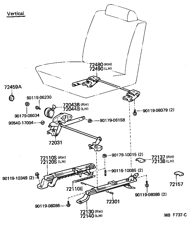  CROWN |  FRONT SEAT SEAT TRACK