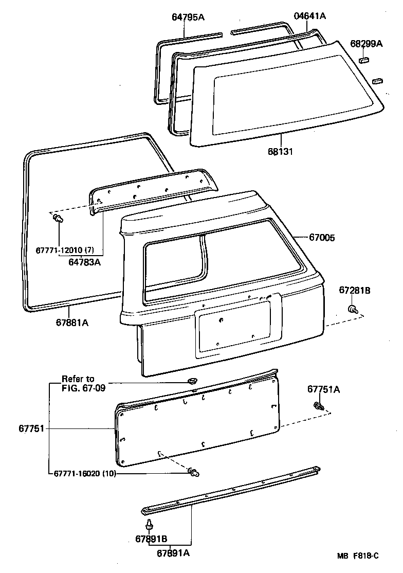  CROWN |  BACK DOOR PANEL GLASS