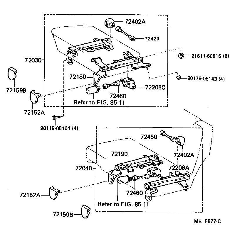  CROWN |  REAR SEAT SEAT TRACK