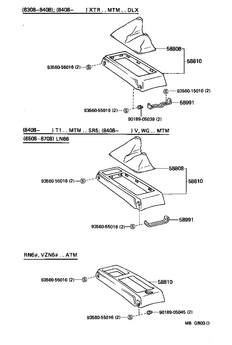  4 RUNNER TRUCK |  CONSOLE BOX BRACKET