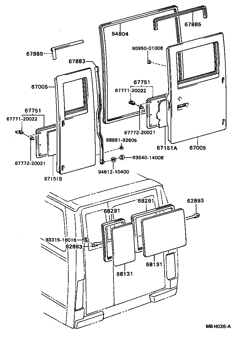  DYNA |  BACK DOOR PANEL GLASS