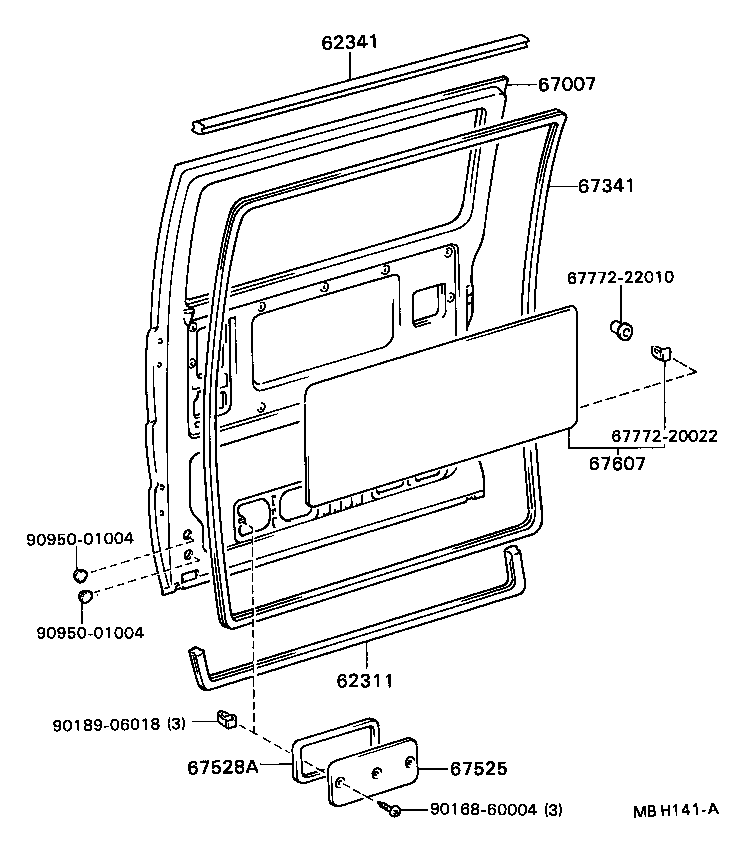  DYNA |  REAR DOOR PANEL GLASS