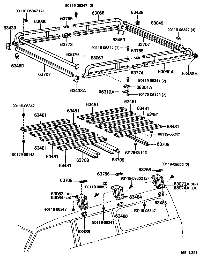  LAND CRUISER 60 |  ROOF PANEL BACK PANEL
