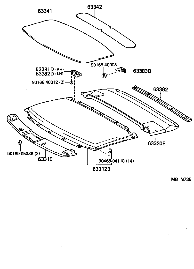  SUPRA |  ROOF HEADLINING SILENCER PAD