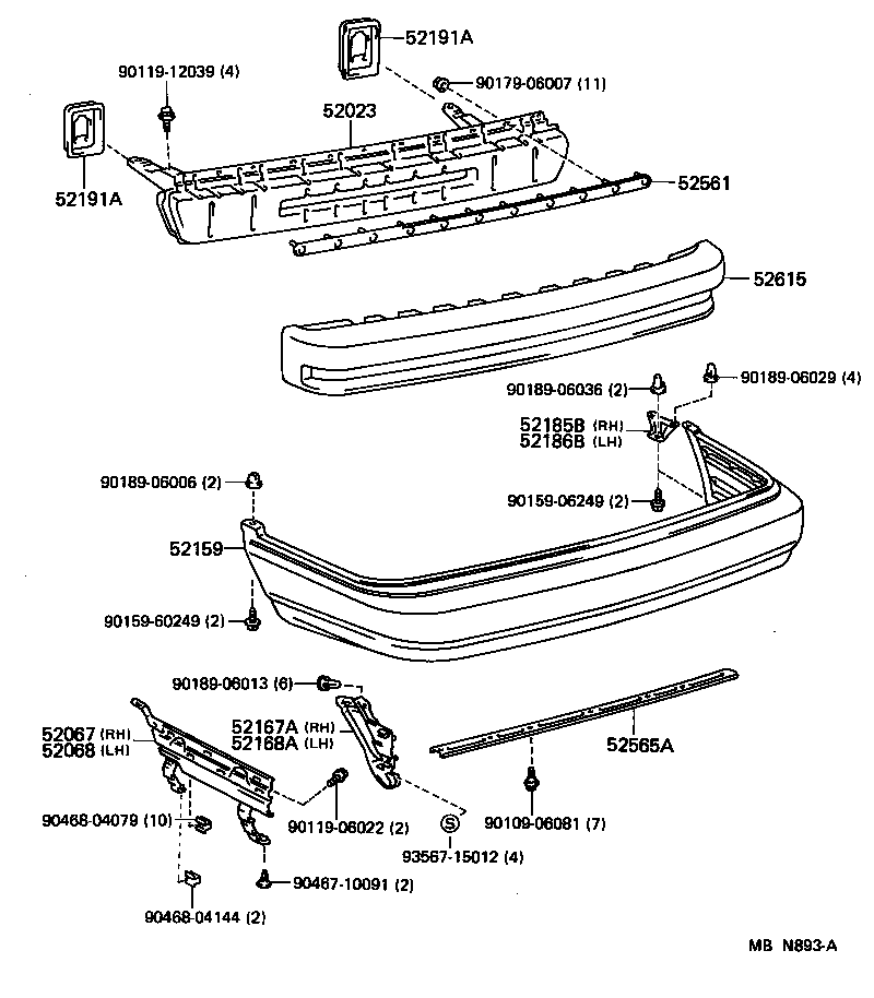  CAMRY |  REAR BUMPER BUMPER STAY